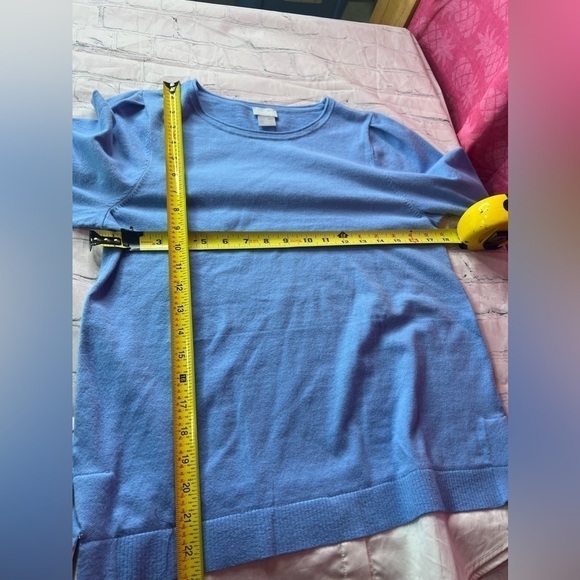 Chico's Woven Shirt Detail Knit Sweater Sz 0 (S) - Picture 4 of 10